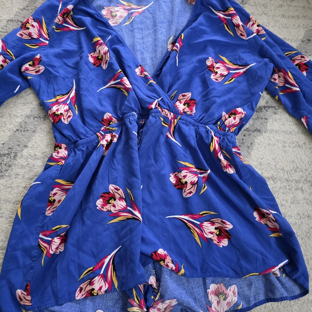 Express Blue Floral Romper